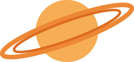 Saturn planet icon, orange vector illustration, solar system element, astronomy symbol © MdFarhad