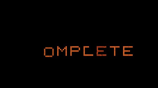 &ldquo;Level Complete&rdquo; Pixel Text Animation &ndash; Retro 8-Bit Gaming Victory Screen Intro, Arcade Style Game Completion Title Overlay for Video and Streaming Content