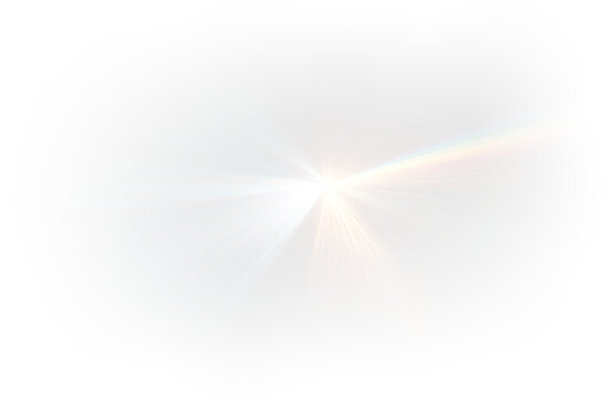 Neon prism reflection with holographic rainbow light and sparkle effect, PNG
