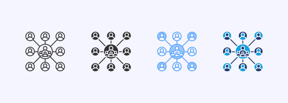 Community Development Icon Set Multiple Style Collection Illustration
