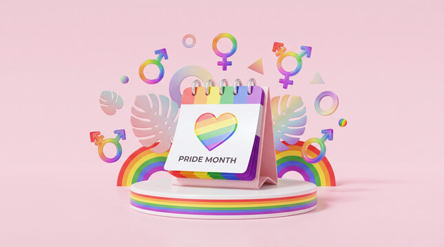 Diversity and Inclusion Background with LGBTQ Pride Calendar