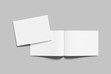 Fototapeta premium Realistic blank landscape magazine illustration for mockup