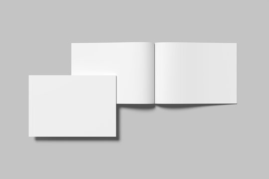 Realistic blank landscape magazine illustration for mockup