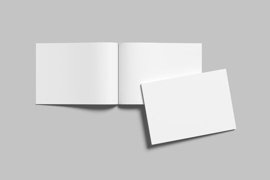 Realistic blank landscape magazine illustration for mockup
