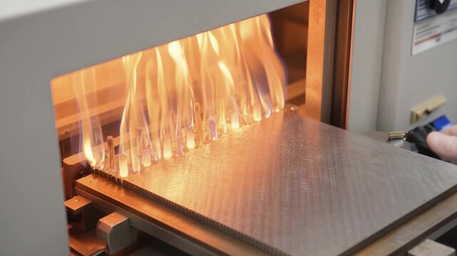 Flames Erupting from Heating Element in Laboratory Setting