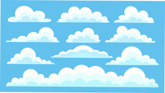 White clouds against a blue background a vector illustration
