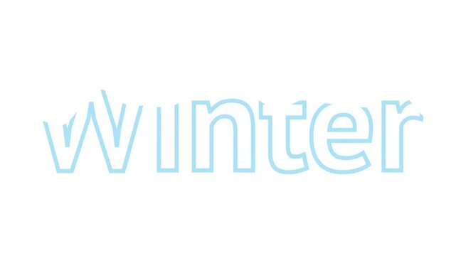 Text winter with color and zoom effects animated illustration