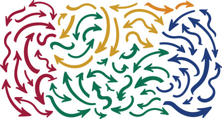 Fototapeta premium Colorful arrows pointing in different directions vector illustration on a white background