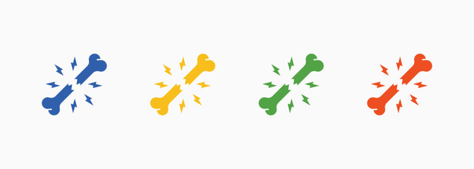 Obraz premium Broke Bone Icon Set Color Multiple Style Collection Illustration