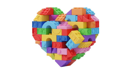 Naklejka premium Colorful LEGO Heart Shape