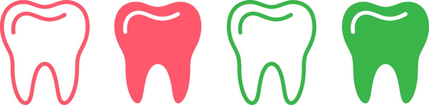 Colorful vector illustration of different types of teeth