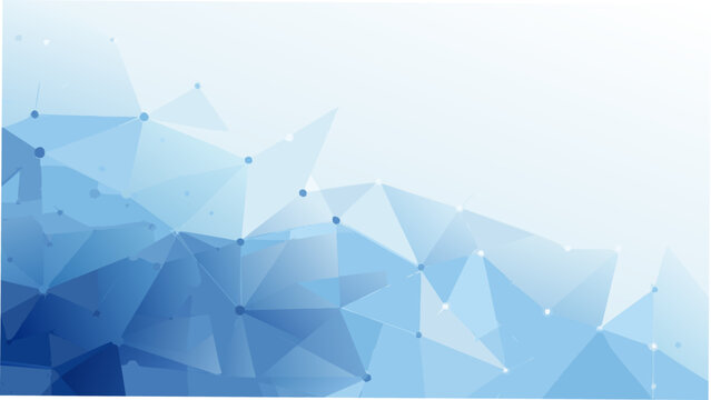 Geometric polygonal pattern with connected nodes blue gradient background