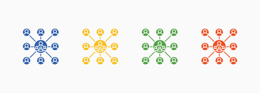 Community Development Icon Set Color Multiple Style Collection Illustration