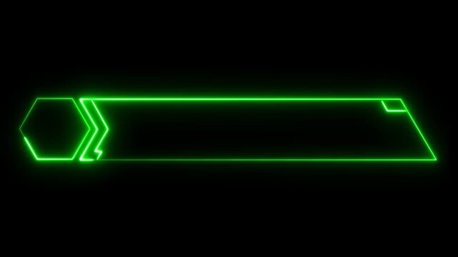 lower third hud green futuristic style animation, modern UI callout for digital interface. Sci fi UI style for for gaming and news use overlay on transparent background