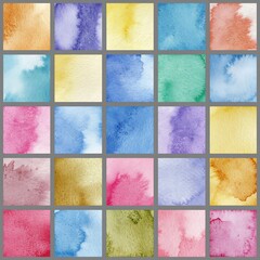 Fototapeta premium Vibrant Watercolor Texture Swatches Collection