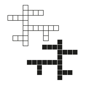 Blank crossword puzzle grid template vector. Ideal for educational materials brain games and intellectual activity.