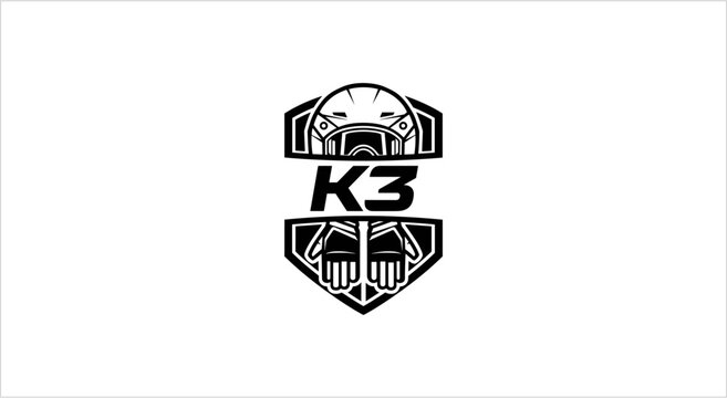 K3 Logo Design Emblematic of Futuristic Technology and Strength.