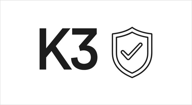 K3 Logo with Security Shield Icon.
