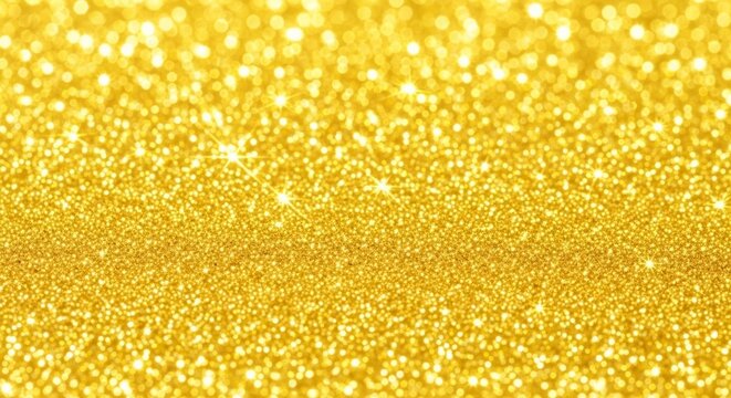 Vibrant yellow gold sparkle texture with energetic starburst reflections and fine uniform metallic grain