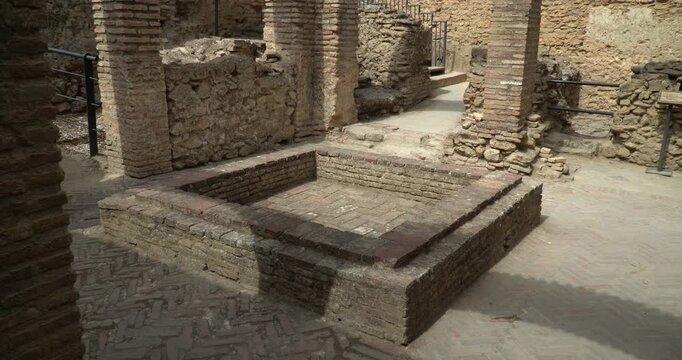 The Arabic baths of Ronda from the 13th to 14th centuries in Spain.