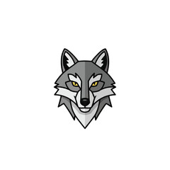 Fototapeta premium Gray wolf cartoon illustration head.