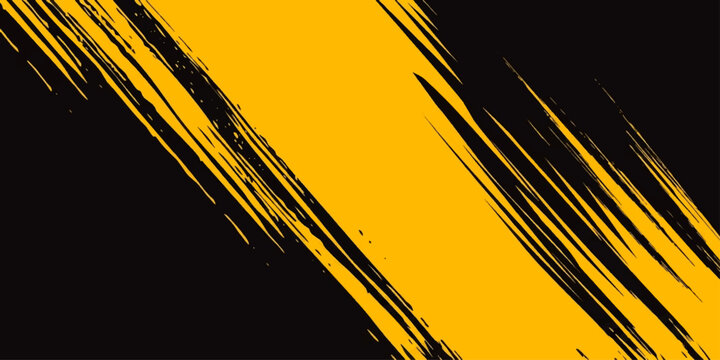 An abstract background vector illustration features bright orange and yellow wave lines creating a dynamic technology pattern filled with light and energy