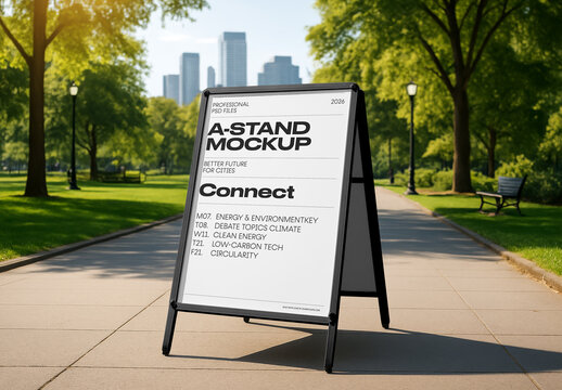 A-Stand in Park Mockup