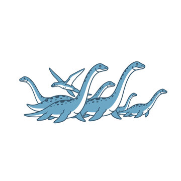 Journey back in time with this playful pod of prehistoric marine reptiles.