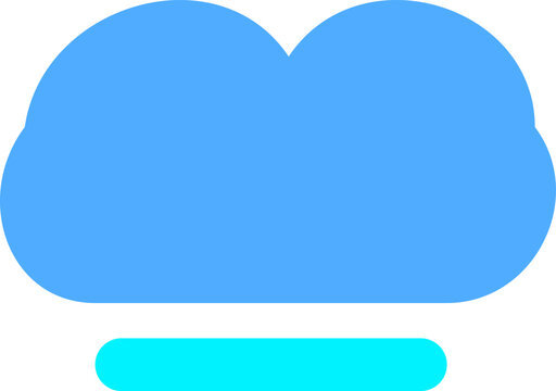 Cloud, puffy blue cloud, simple icon, weather symbol, vector graphic