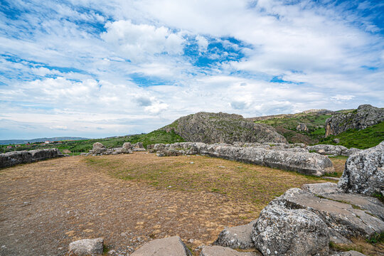 Scenic views of the archaeological remains and monumental stone walls of Hattuşa (Hattusha),  located in Boğazkale, &Ccedil;orum, this sprawling site was the fortified capital city of the Hittite Empire duri