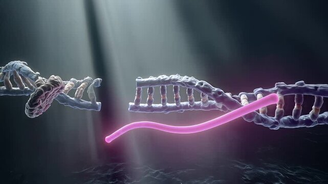 Messenger RNA release and DNA double helix genetic transcription completion