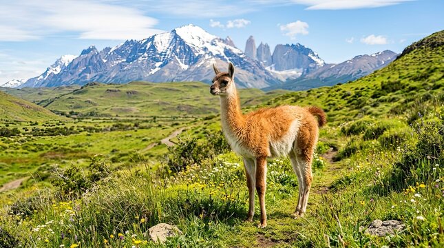llama in the mountains