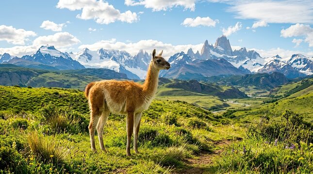 llama in the mountains