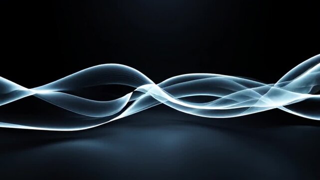 smooth flowing abstract light trails in dark motion loop