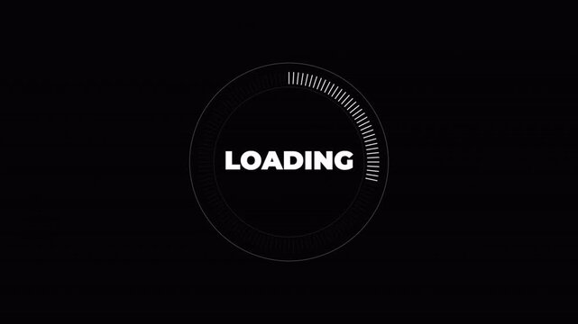 Distorted circular loading icon with digital glitch effects, technical system processing animation 4k video