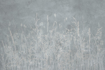 botany, mural, fresco, beautiful background, blue, flowers, field grass © ARtfoli
