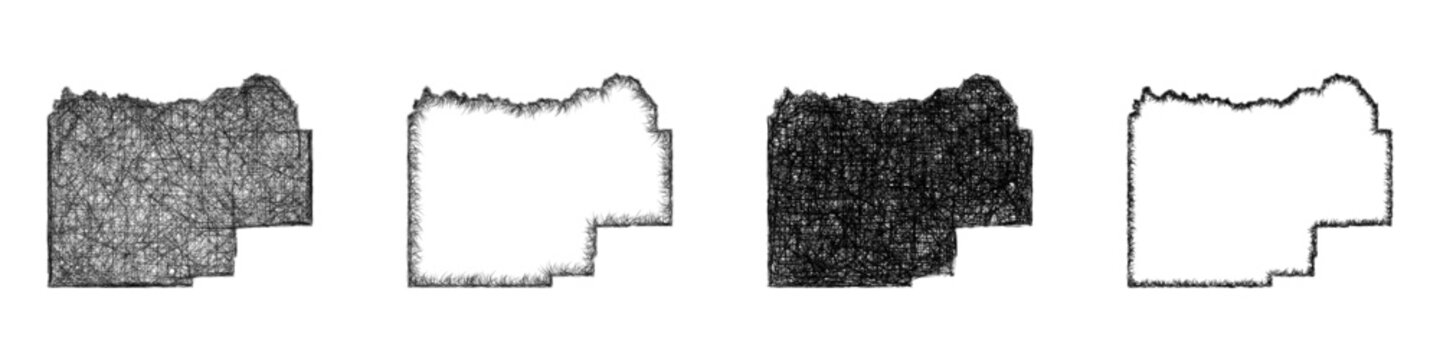 Sketch Menard County (Illinois) outline map design set