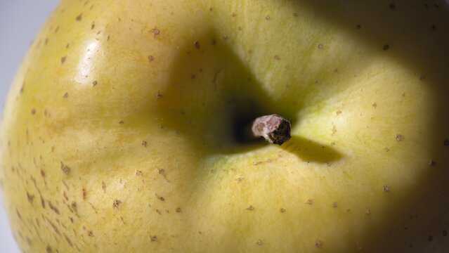 Golden Asian pear close up with selective focus