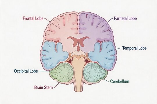 Human brain anatomy diagram