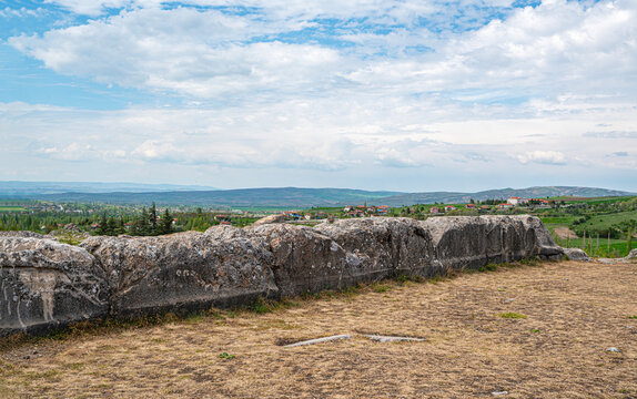 Scenic views of the archaeological remains and monumental stone walls of Hattuşa (Hattusha),  located in Boğazkale, &Ccedil;orum, this sprawling site was the fortified capital city of the Hittite Empire duri
