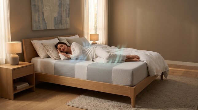 Cooling mattress zones supporting comfortable sleep with lower room conditioning