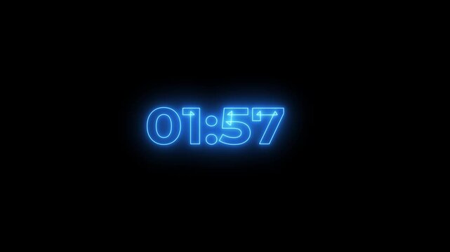 Countdown timer animation of 2 minutes on transparent background with alpha channels, 2 minutes countdown timer animation, countdown video.