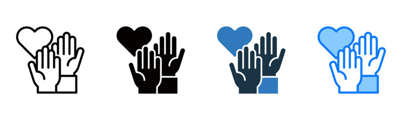 Fototapeta premium Volunteer icon multiple style vector illustration