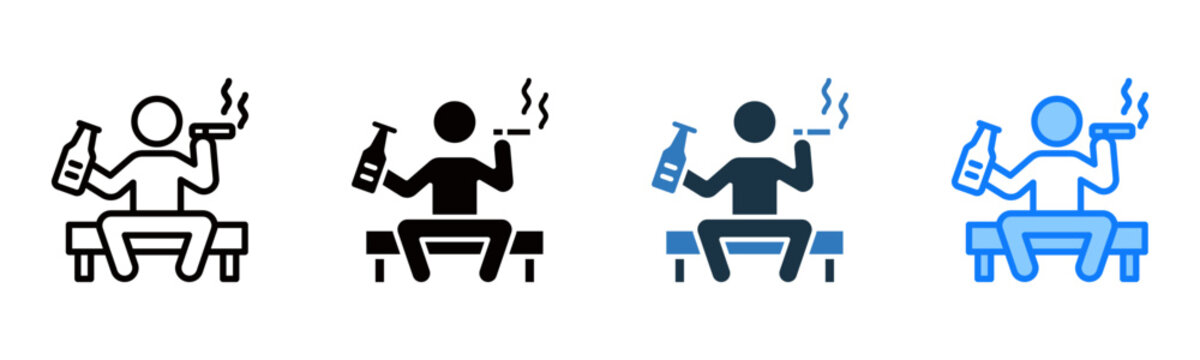 Unhealthy Lifestyle icon multiple style vector illustration