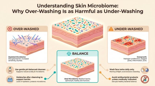 Understanding Skin Microbiome Why Over-Washing Is as Harmful as Under-Washing Health Hygiene Chart