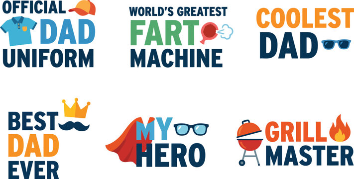 Fathers Day commercial sticker collection