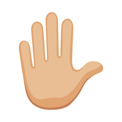 Raised hand, hand sign emoji, hand gesture symbol, vector icon illustration, isolated on transparent background.  © Inka