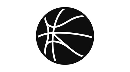 Black and white basketball ball icon. © jas
