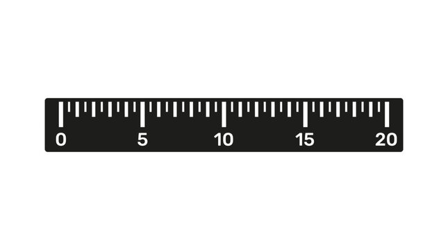 Black metric ruler scale measuring twenty centimeters.