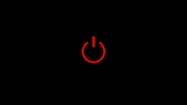 Power on off icon design in black color isolated on a grey background. Witch turn on off button concept.